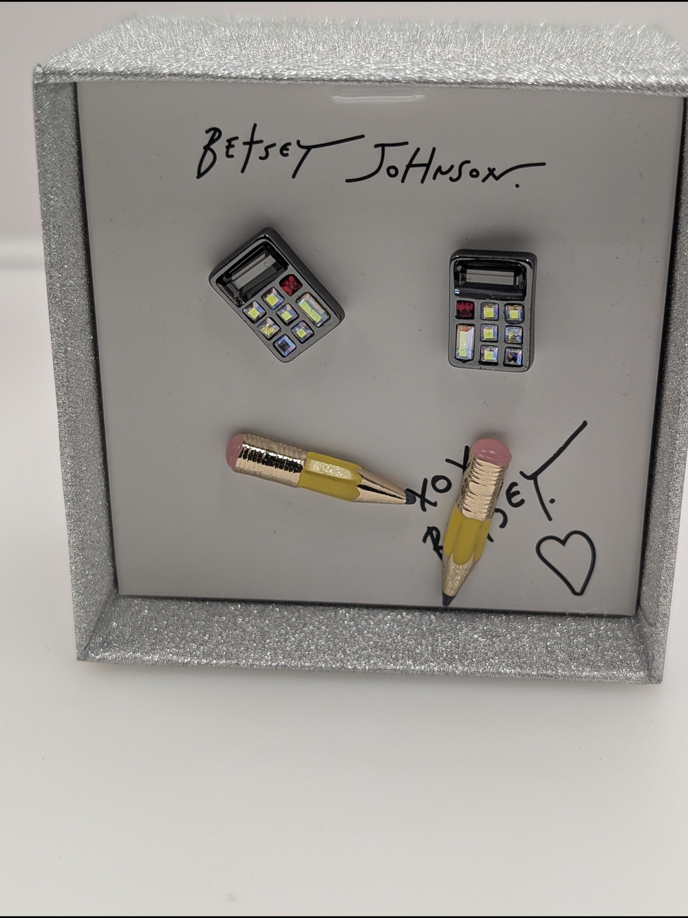 Betsey Johnson Yellow Pencil & Phone Stud Earring Set - Yellow - Picture 3 of 5